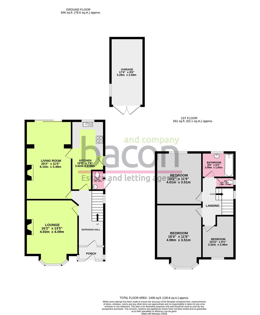 Floor Plan | House - Semi-Detached | Parkfield Road, Tarring, Worthing, West Sussex, BN13 1ER | For Sale
